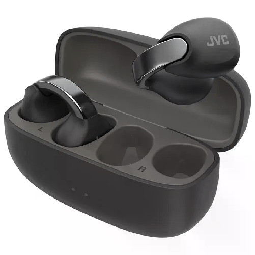 JVC Nearphones HA-NP1T-B Cuffie in stile Earcuff con archetto lucido vestibilita' comoda Bluetooth 5.3 Nero