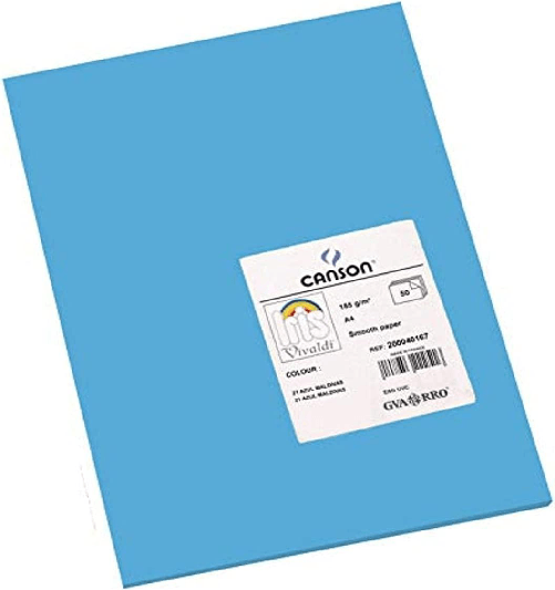 Tanson Guarro Pack di 50 carte Iris A4 185G - 21x29,7 cm - Maldivas Blue Color