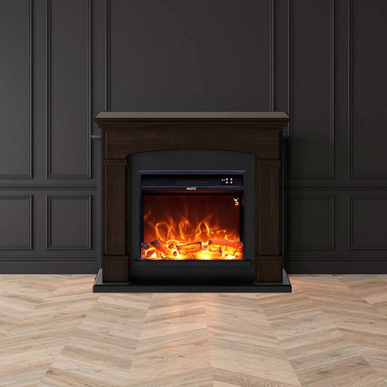 Mpc Camino Siena Caminetto Da Terra Con Bruciatore Da 1500w Reale Effetto Fiamma Led Wenge Caminetto Design Completo Di SINED 8025431019119 camino Int