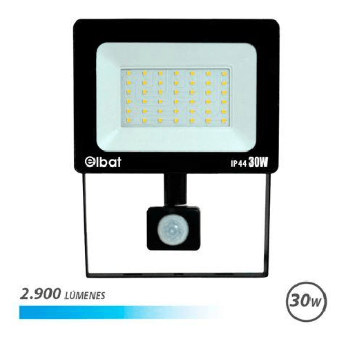 Elbat LED Faretto con Sensore di Movimento - Potenza: 30W - Lumen: 2900 - LuminositÃ Â 6.500K - Durata: 30.000 - 50.000 o