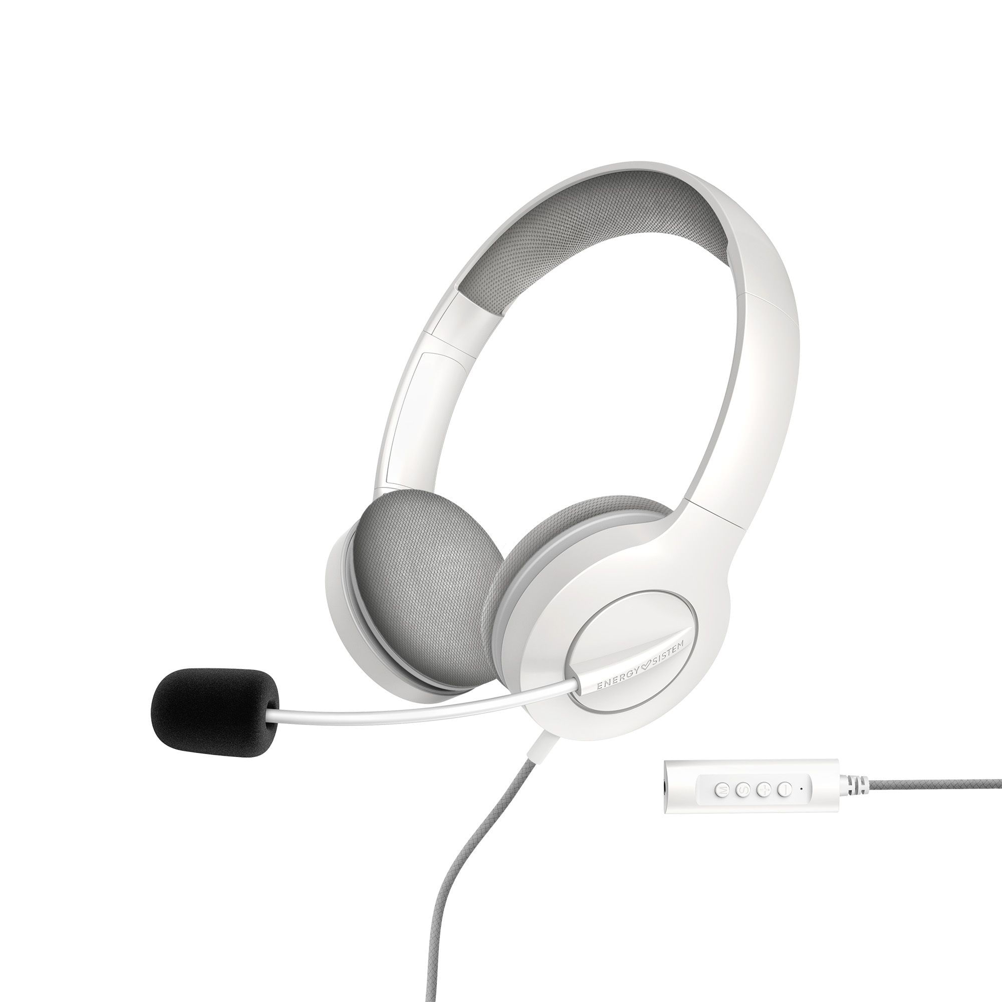 Energy Sistem 452156 cuffia e auricolare Cablato A Padiglione Musica e Chiamate USB tipo A Bianco