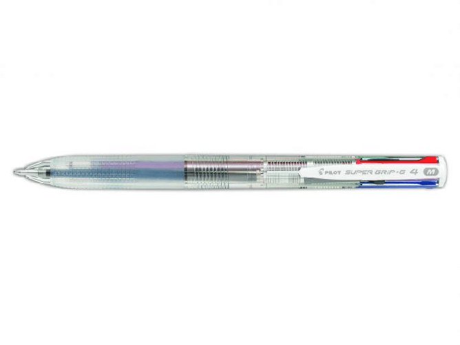 Pilot Boligrafo pilota di sfera retrattile Super Grip G4 - 4 Colori - Suggerimento 1,0 mm - Scatta 0,27 mm