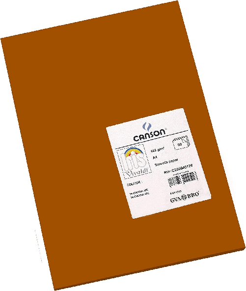 Canson Tanson Guarro Pack di 50 carte Iris A4 185G - 21x29,7 cm - Colore al cioccolato