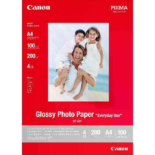 Canon ORIGINALE Canon Carta Bianco 0775B001 GP-501 Carta fotografica DIN A4 200 g/m? 100 fogli brillante Canon Carta fotografica lucida GP-501 A4 - 10