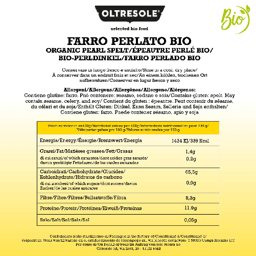 FARRO PERLATO BIO 350 g | Oltresole