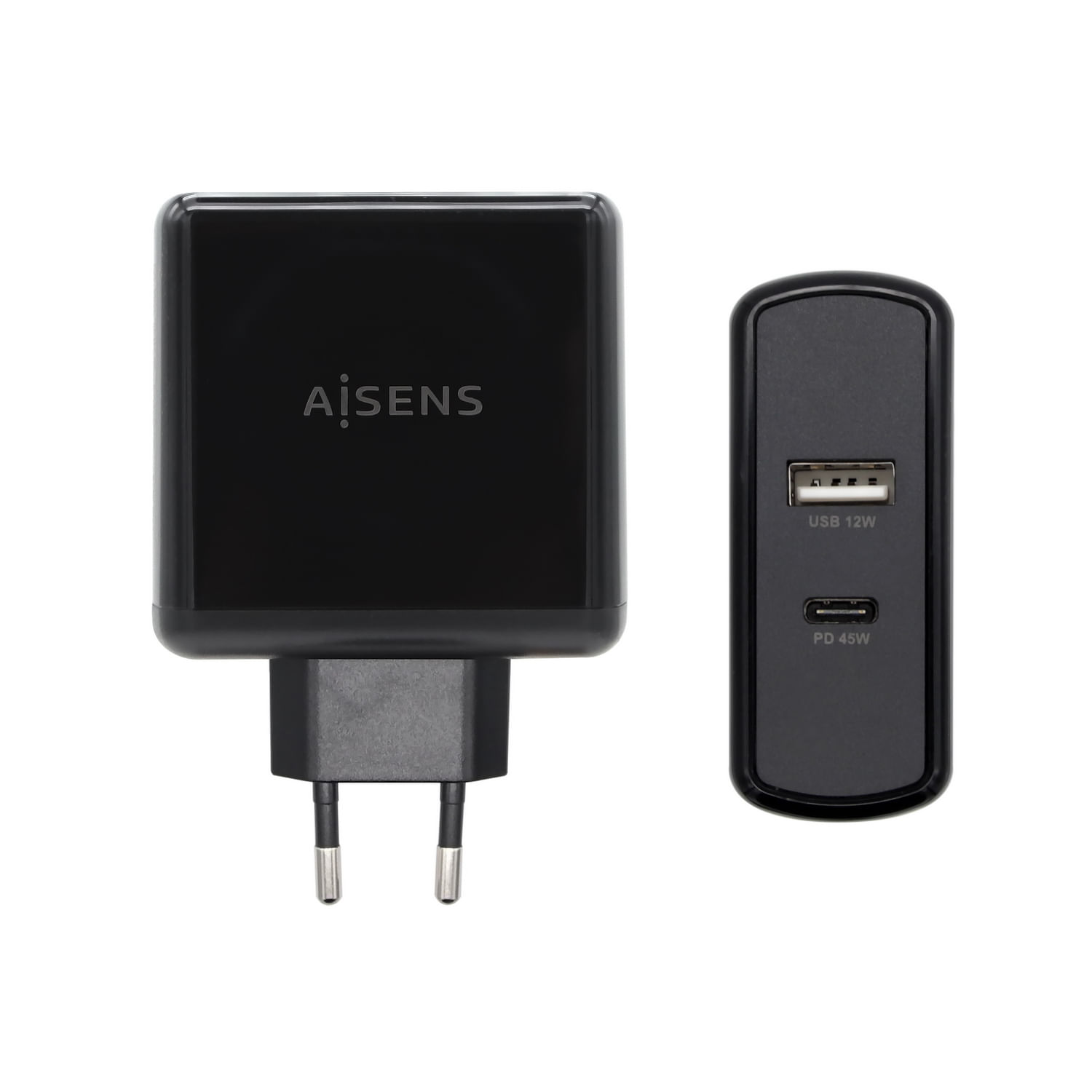 AISENS ASCH-2PD45A-BK Caricabatterie per dispositivi mobili GPS, Comandi di gaming, MP3, MP4, Telefono cellulare, Computer portatile, Smartphone, Tabl