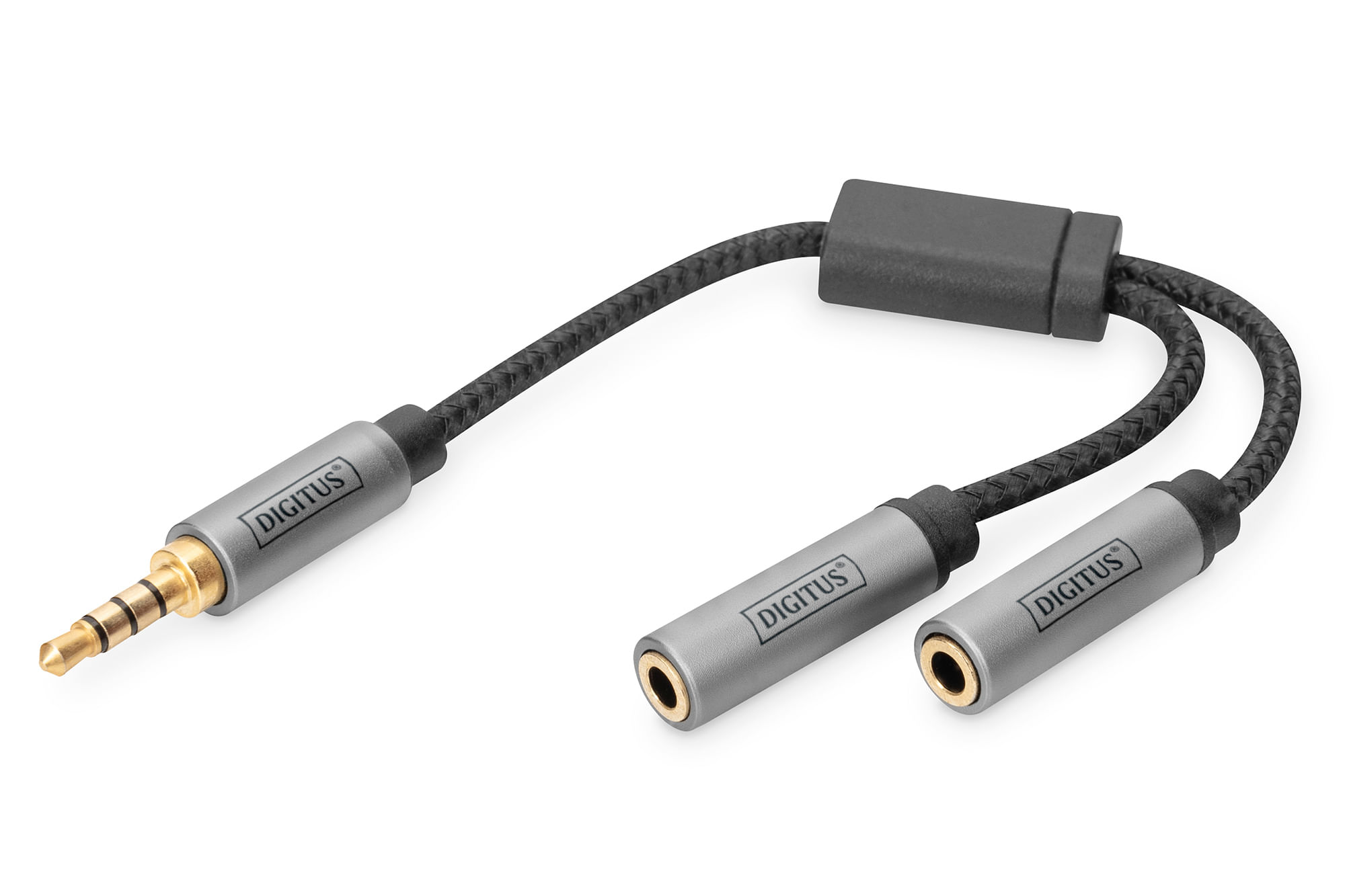 Digitus Adattatore audio per cuffie, da connettore jack da 3,5 mm a 2 prese da 3,5 mm
