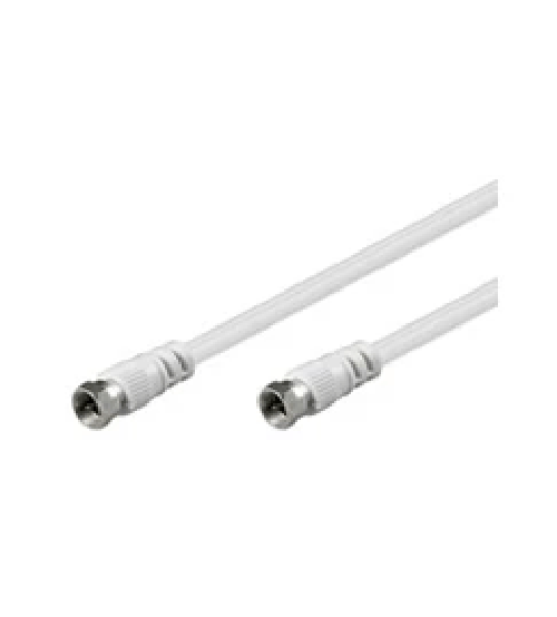 Digitus Cavo Antenna Sat Coassiale 75 Ohm Connettori Tipo F Maschio/Maschio Schermato 64 X 0.12 Mt.10 Mercodan RG59, 10m cavo coassiale Bianco