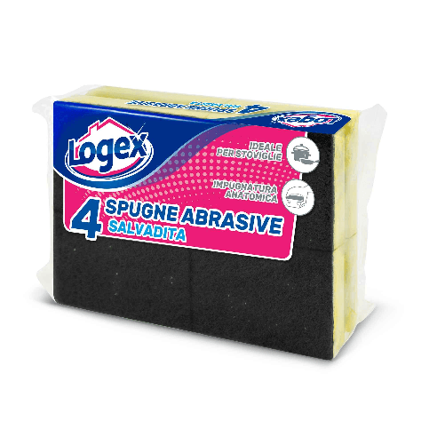 LOGEX PROFESSIONAL BLISTER 4 SPUGNABELLA LOGEX CON IMPUGNATURA