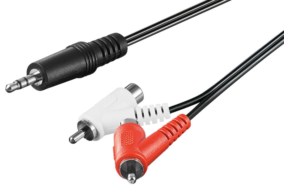 Neutra Link Cavo Sdoppiatore Stereo con Connettore Rca con Bypass 1.5m Goobay 50213 cavo audio 1,5 m 3.5mm 2 x RCA Nero, Rosso, Bianco