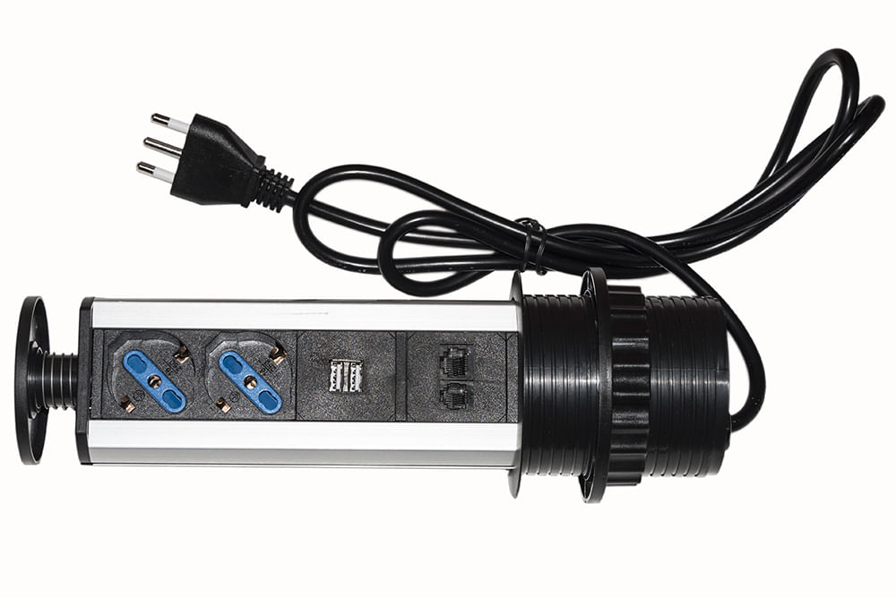 Link Led Multipresa Da Tavolo A Scomparsa Con 2 Prese 16A Femmina Ita/Schuko 1 Rj45 1 Rj11 2 Usb Link Accessori LKMPT02 prolunghe e multiple 1,6 m 2 p