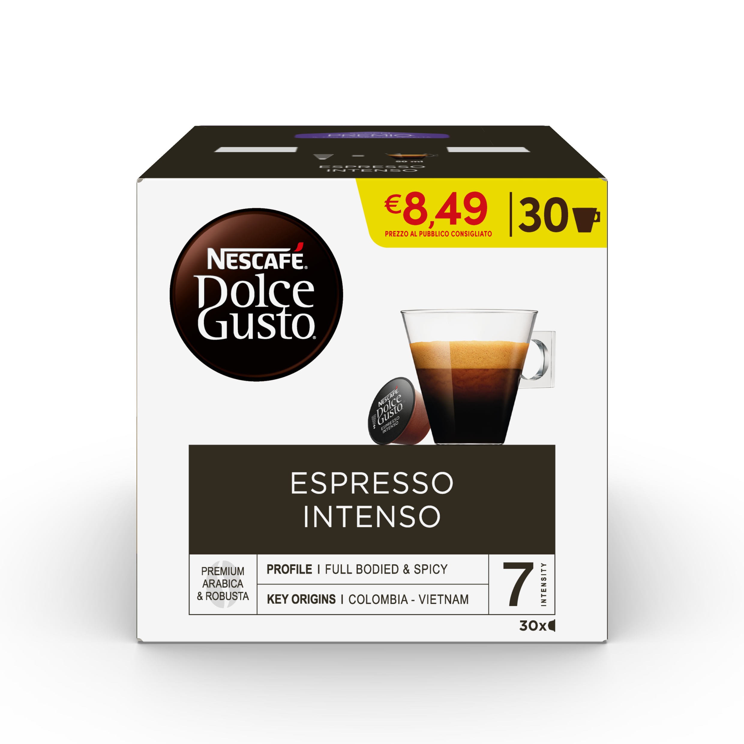 Nescafè 30 Capsule Caffè DOLCE GUSTO Espresso I, Sapore Ricco e Profondo Nescafé Dolce Gusto Caffè Espresso Intenso 30 Capsule