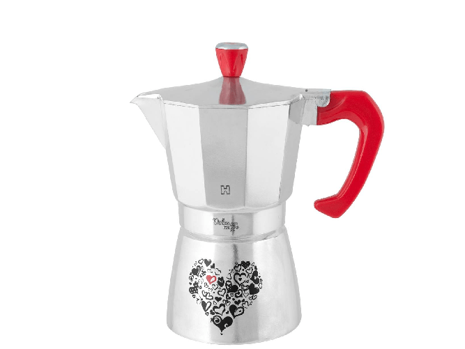 Caffettiera In Alluminio Dolce Caffe' 6 Tazze Habi