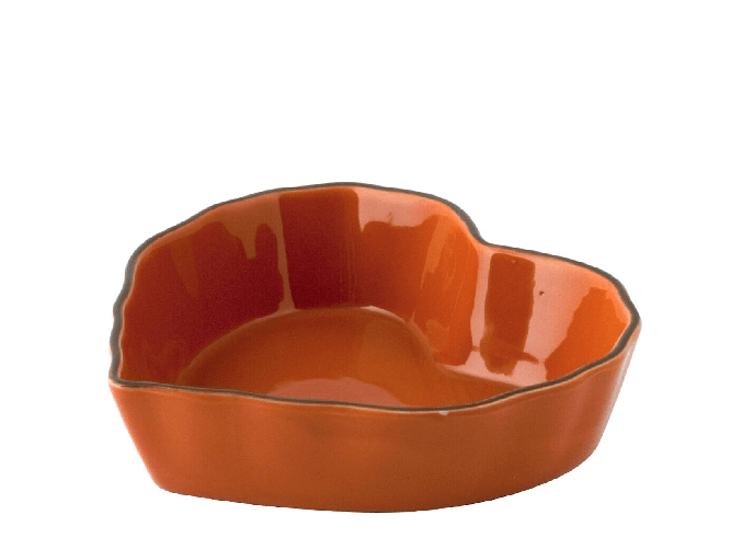 Pirofila In Stoneware Cuore Arancio cm 19 Habi