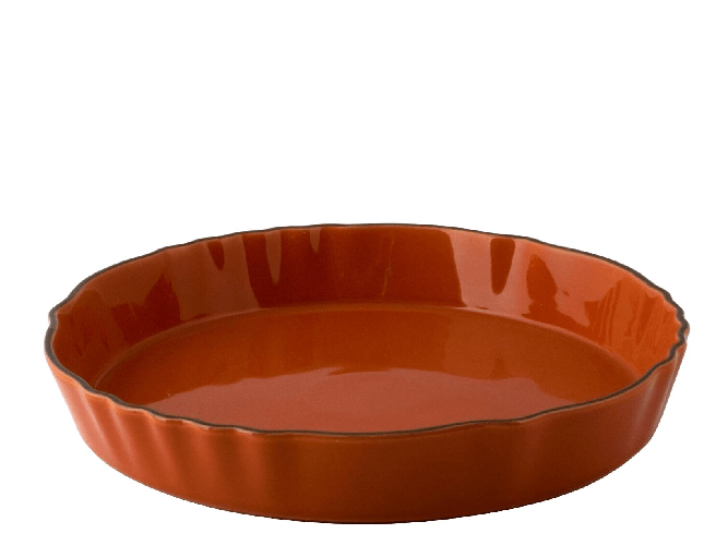 Pirofila In Stoneware Tondo Arancio 24 Habi