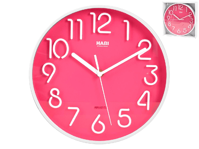 Orologio Da Parete Tondo 25 Fucsia Habi