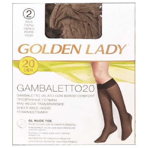 Golden Lady Gambaletto velato 20 Den castoro 2 paia
