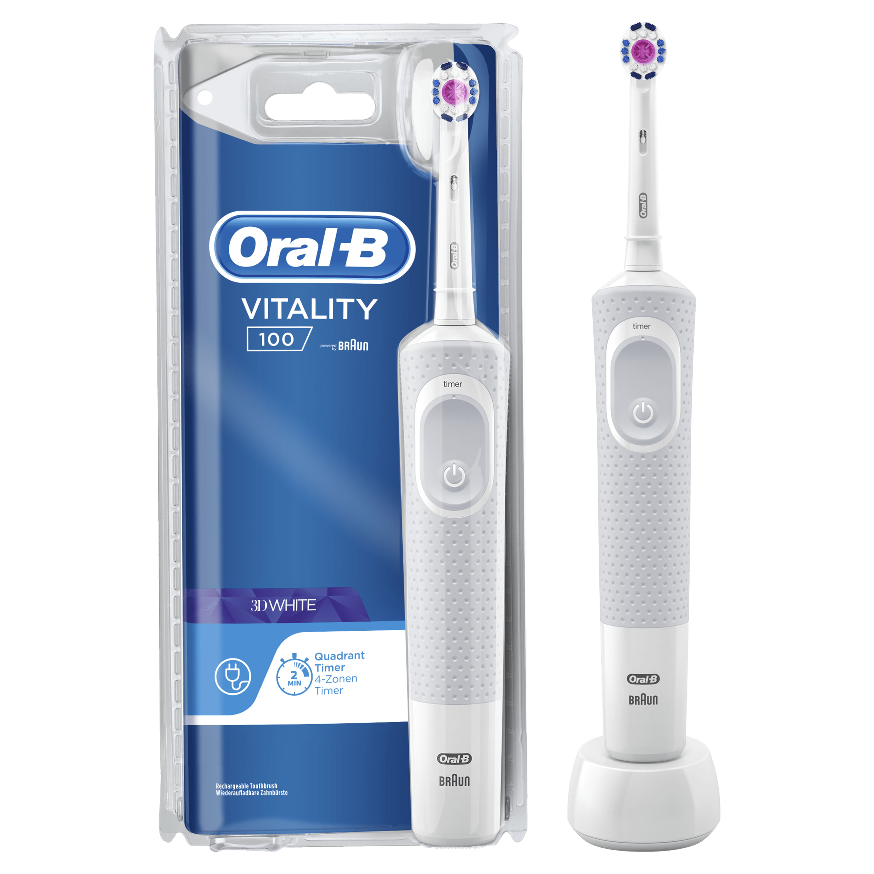 Oral-B Vitality 80312370 spazzolino elettrico Adulto Spazzolino rotante-oscillante Bianco