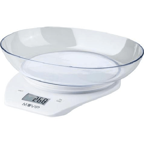 Bilancia da cucina digitale Muvip con ciotola - Ciotola trasparente da 15 litri - Sensore ad alta precisione - Max. 5 kg