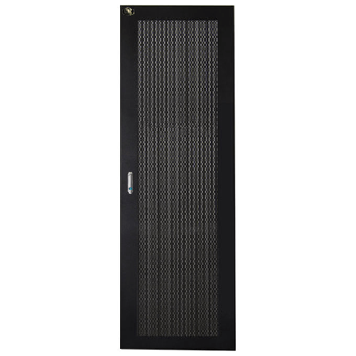 Link Porta in Metallo Traforata Nera per Armadi 32u Larghezza 600mm con Serratura