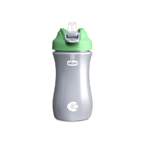 Chicco Bicchiere Bimbo Pop Up 2 Anni Verde e Grigio