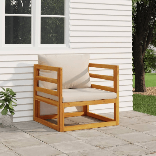 VidaXL Poltrona Giardino Cuscini Grigio Chiaro Legno Massello Acacia VidaXL 360015 panca da esterno Legno di acacia
