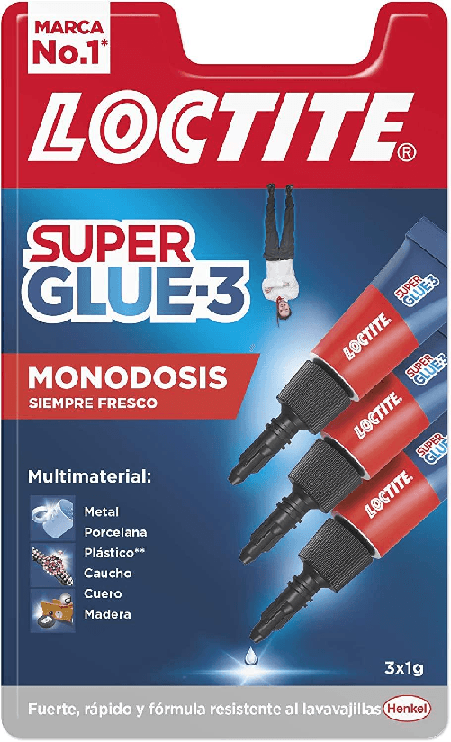 Loctite Pack de 3 Super Glue-3 Mini Trio Original - 1gr - Triple Resistencia - Adhesivo Transparente - Pegado y Fuerza I Loctite Confezione da 3 Super