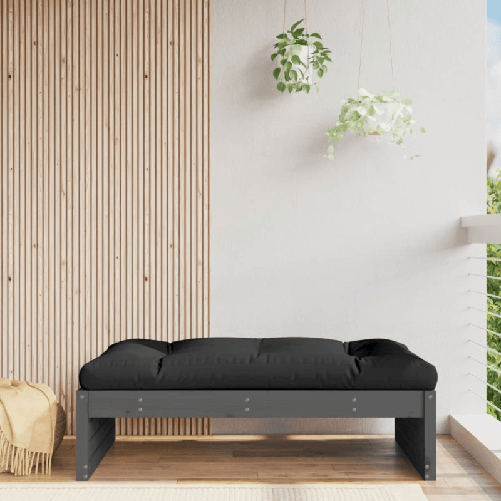 VidaXL Poggiapiedi da Giardino 120x80 cm Legno Massello di Pino Grigio VidaXL 825767 panca da esterno Legno