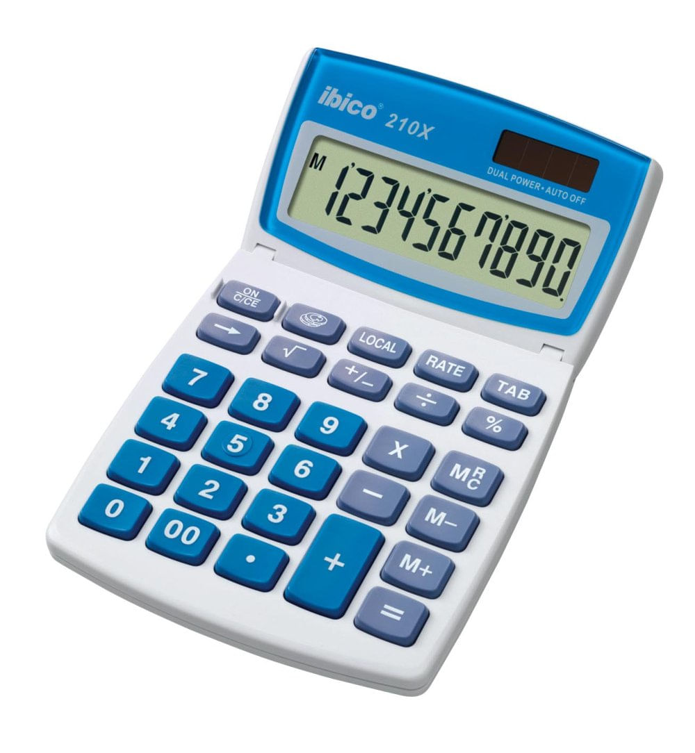 Ibico Calcolatrice Dumsa Ibico 210x - tasti grandi - LCD a 10 cifre - schermata di inclinazione regolabile Rexel 210X