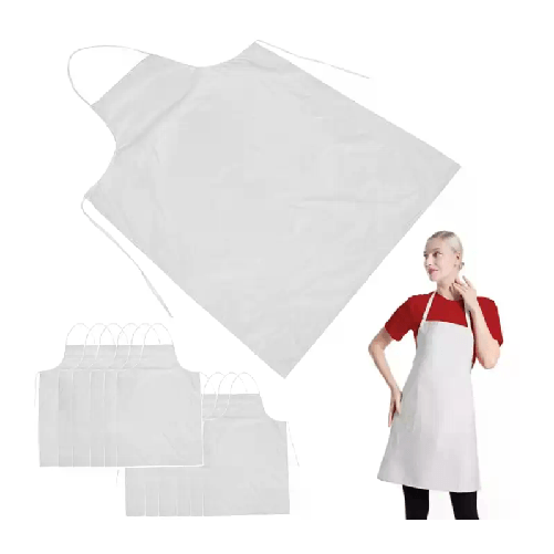 12 Grembiule Impermeabile in PVC Lavoro Bianco Plastificato cucina 60x80 cm