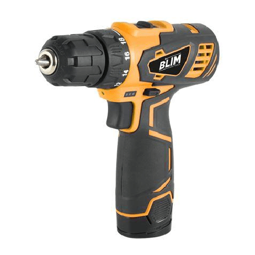 Trapano Avvitatore Blim - 10mm - Impugnatura ergonomica - Batteria 12V - 15 Ah - Caricabatterie - Display e Luce LED - 2 Velocità - Coppia Massima 28N