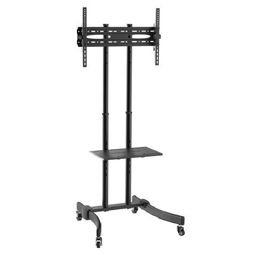Supporto del terreno Chromad con ruote per TV 37-70 - Blocco ruota - vassoio multiuso - max 40kg - VESA 600x400 mm Peso