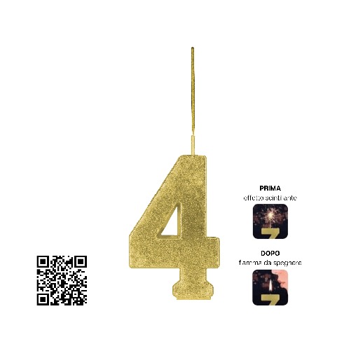 u. Borgonovo s.r.l. 0215N4 - CANDELA MAGIC NUMBER NUMERO 4 - MASSA ATTIVA 0,17 gr CAT.EU F1
