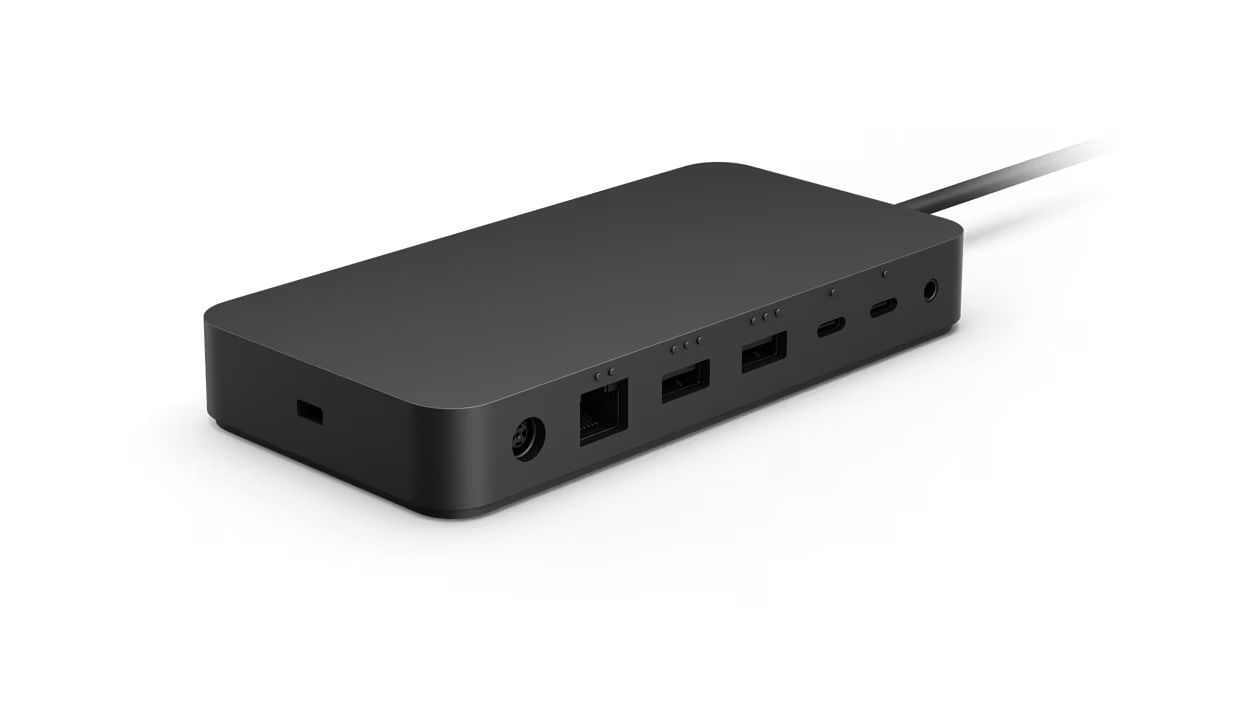 Microsoft Surface Dock Docking Station Thunderbolt 4 3 x Thunderbolt GigE 2.5 GigE 165 Watt Microsoft Surface Thunderbolt 4 Dock Nero
