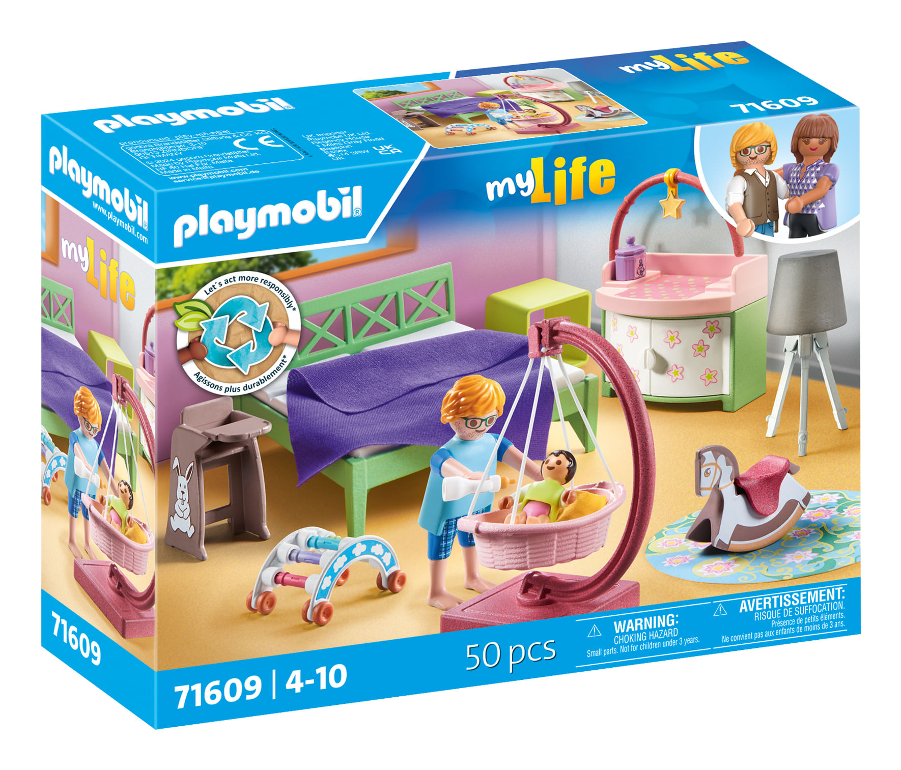 Playmobil 71609 CAMERA DA LETTO CON AREA GIOCHI PER BAMBINO Playmobil My Life Cameretta del neonato