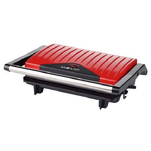 Muvip In Acciaio Inox Piastra Liscia Sandwich Maker 750W - Piastra Superiore Inclinabile - Pressione Uniforme - Impugnatura Cold Touch