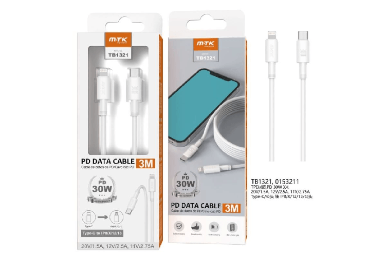 Movtek MOVTEK CAVO DATI TYPE-C to LIGHTNING BIANCO 3m 30W - TB1321