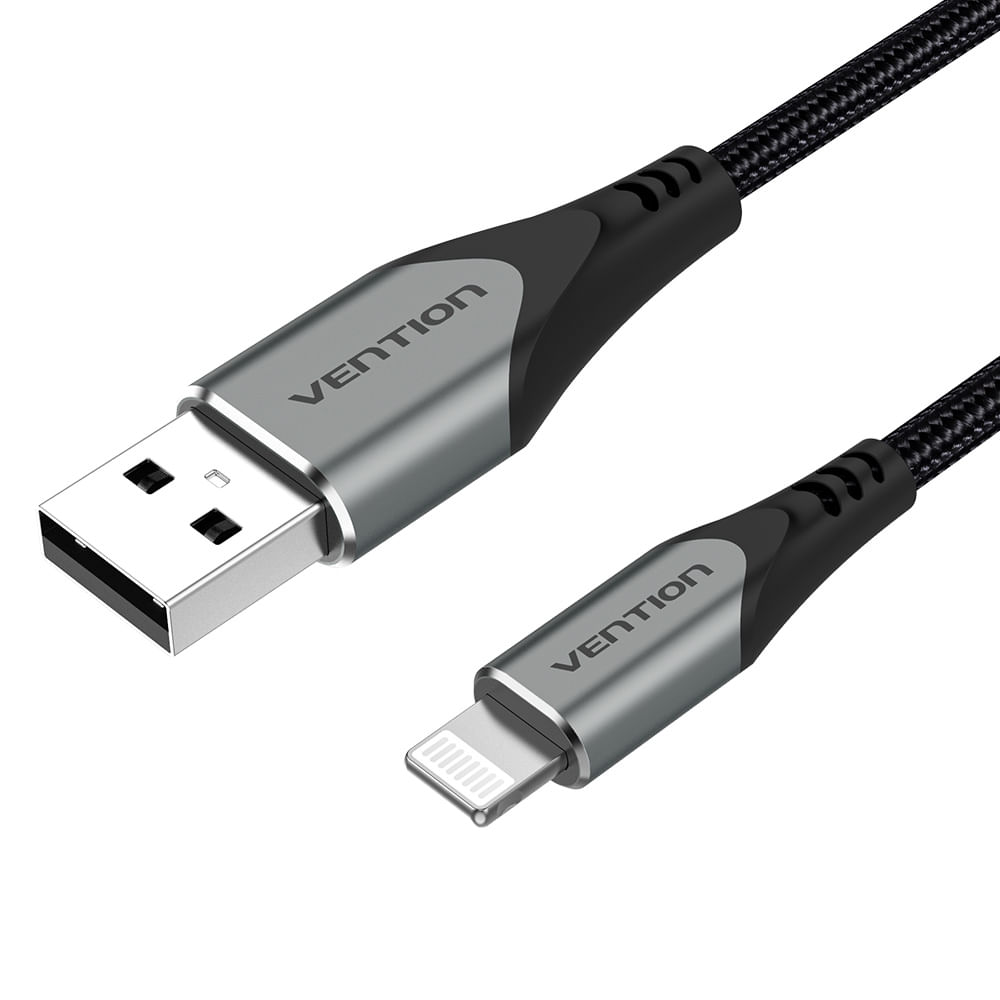 Vention LABHH cavo Lightning 2 m Alluminio, Grigio