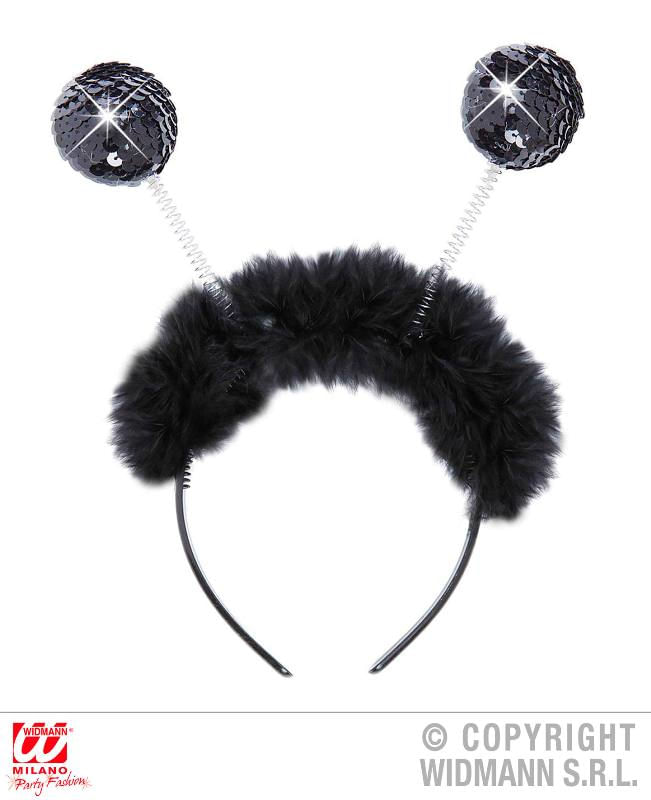 W WIDMANN MILANO Party Fashion WIDMANN 1942G cerchietti con paillettes nere e marabou WIDMANN Cerchietto Con Paillettes Nere E Marabou