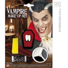 W Widmann Milano Party Fashion WIDMANN Set Trucco Vampiro (2 Canini In Vaschetta Bara, Colla Fissante 0,6 Ml WIDMANN Set Trucco Vampiro (2 Canini In V