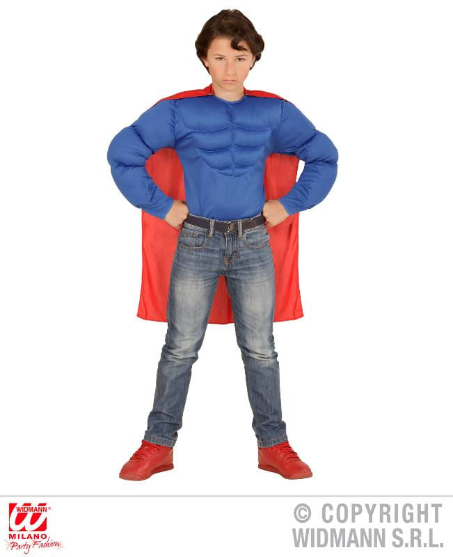 W WIDMANN MILANO Party Fashion WIDMANN 00626 camicia super muscoli 5/7 superman +mantello WIDMANN Super Eroe Muscoloso (Camicia Muscoli, Mantello)