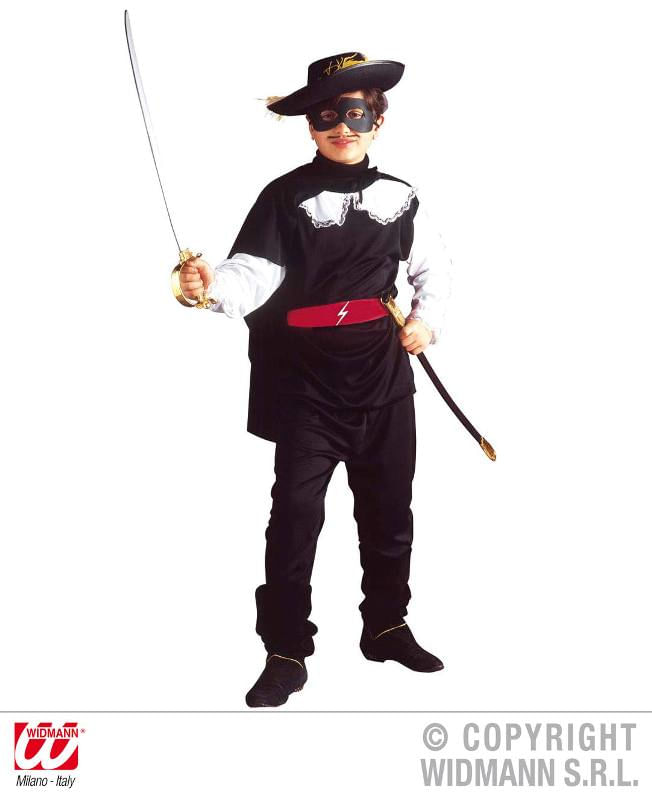 W Widmann Milano Party Fashion WIDMANN Eroe Bandito Mascherato (Casacca, Pantaloni, Cintura, Mantello, Mascherina WIDMANN Eroe Bandito Mascherato (Cas