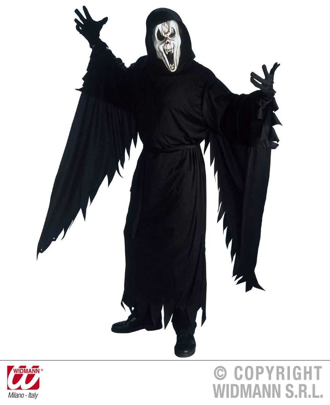 W Widmann Milano Party Fashion WIDMANN Screaming Ghost (Tunica Con Cappuccio, Cintura, Guanti, Maschera) WIDMANN Screaming Ghost (Tunica Con Cappuccio