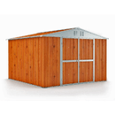 Casetta lamiera 327x307cm x h2.17m - 145KG - 9,4mq deposito attrezzi Box in Acciaio Zincato - LEGNO