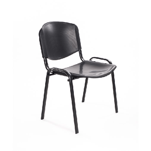 Set di 6 sedie per sala attesa ufficio studio conferenze riunione ospite impilabili in plastica nera