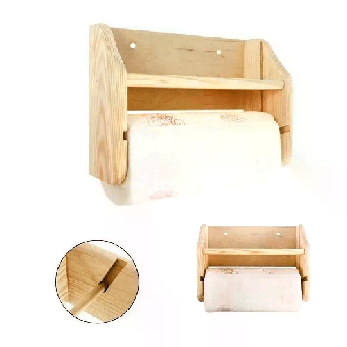 Portarotolo carta da cucina in legno con mensola rotolo omaggio portarotoli