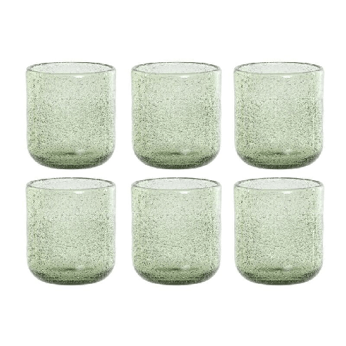 Set di Bicchieri Home ESPRIT Verde Cristallo 320 ml (6 Unità)