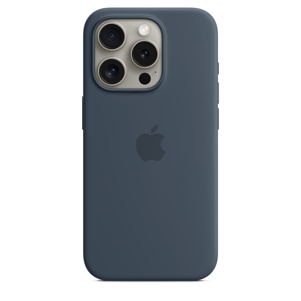 Apple MT1D3ZM/A custodia per cellulare 15,5 cm [6.1] Cover Blu (iPhone 15 Pro Si Case Storm Blue) Apple Custodia MagSafe in silicone per iPhone 15 Pro