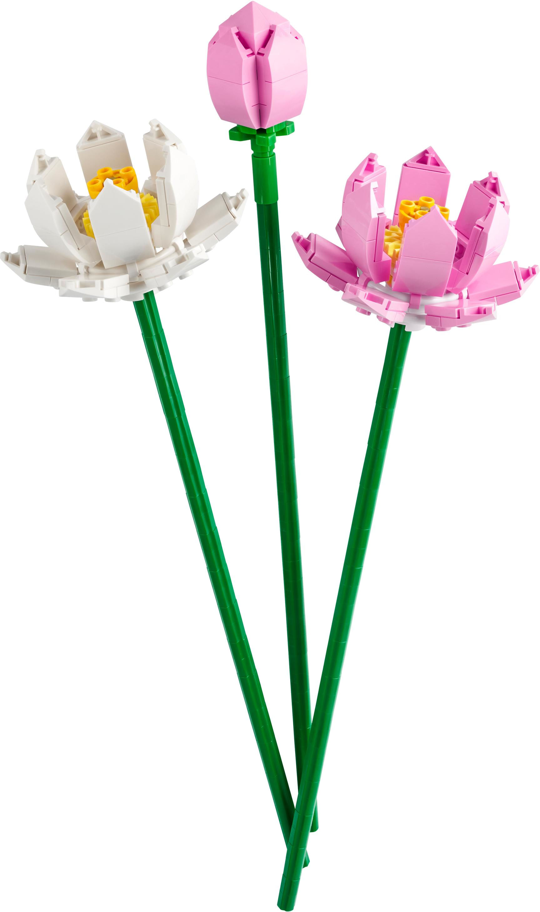 LEGO Creator 40647 Fiori di Loto, Fiori Finti per Bambini da 8+, Bouquet Regalo per San Valentino, per Lei o Lui