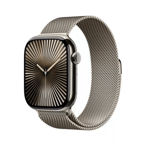 Apple Watch Series 10 GPS + Cellular 46mm Natural Titanium Case mit Natural Milanese Band - M/L (MWYC3QF/A) Apple Watch Series 10 OLED 46 mm Digitale